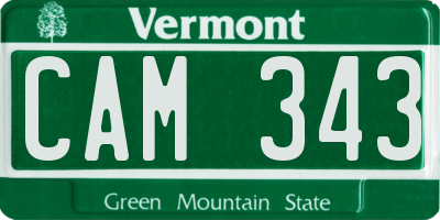 VT license plate CAM343