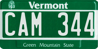 VT license plate CAM344