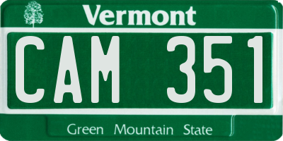 VT license plate CAM351