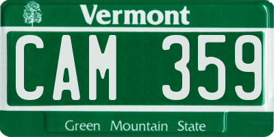 VT license plate CAM359