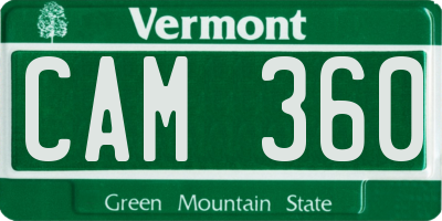 VT license plate CAM360