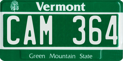 VT license plate CAM364