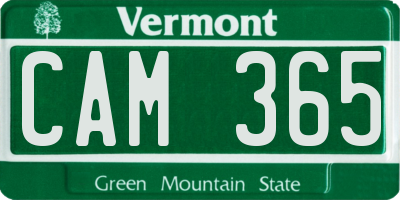 VT license plate CAM365