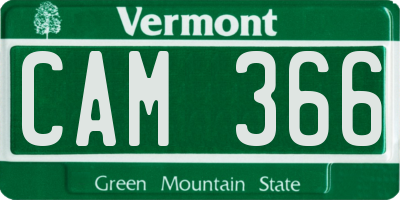 VT license plate CAM366