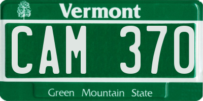 VT license plate CAM370