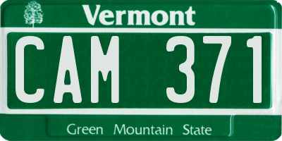 VT license plate CAM371