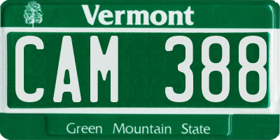VT license plate CAM388