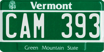 VT license plate CAM393