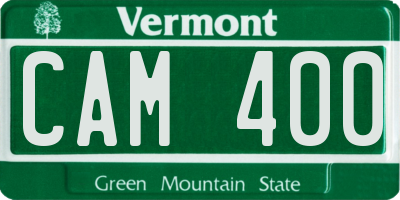 VT license plate CAM400