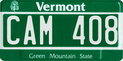 VT license plate CAM408
