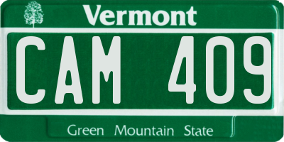 VT license plate CAM409