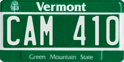 VT license plate CAM410