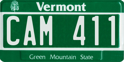 VT license plate CAM411