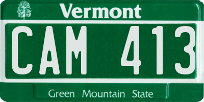 VT license plate CAM413