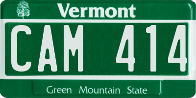 VT license plate CAM414
