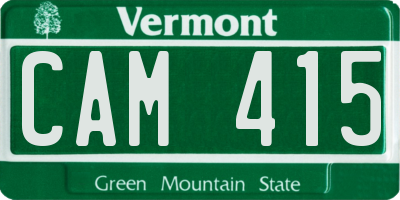 VT license plate CAM415