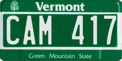VT license plate CAM417