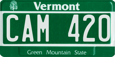 VT license plate CAM420