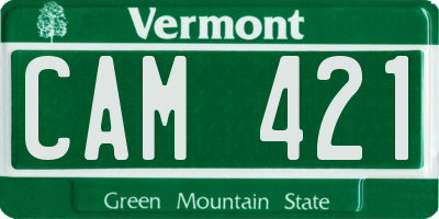 VT license plate CAM421