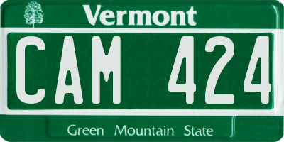 VT license plate CAM424