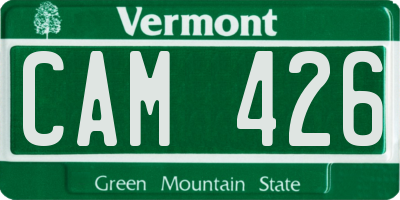 VT license plate CAM426