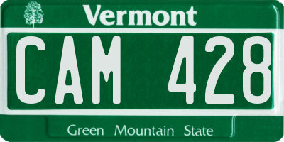 VT license plate CAM428