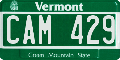 VT license plate CAM429