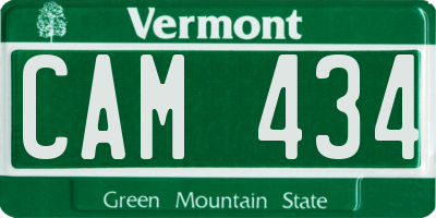 VT license plate CAM434