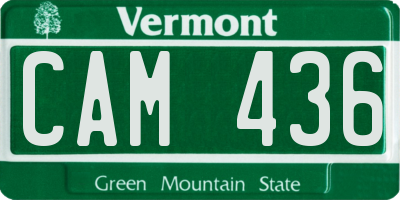 VT license plate CAM436