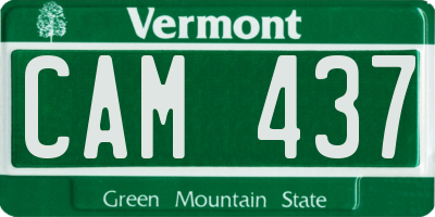 VT license plate CAM437