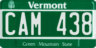 VT license plate CAM438