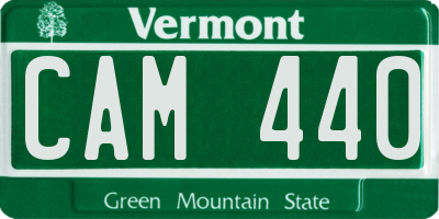 VT license plate CAM440