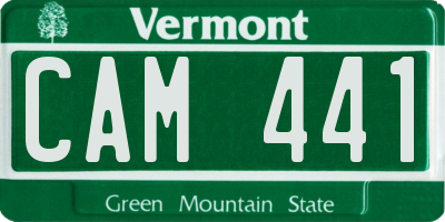 VT license plate CAM441