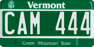 VT license plate CAM444