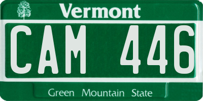 VT license plate CAM446