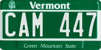 VT license plate CAM447