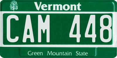 VT license plate CAM448