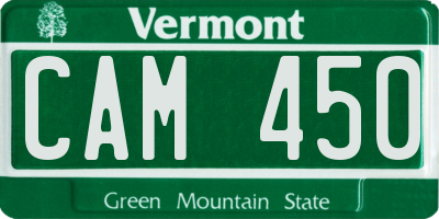 VT license plate CAM450