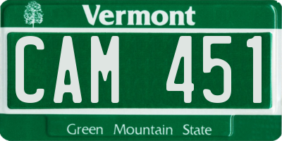 VT license plate CAM451