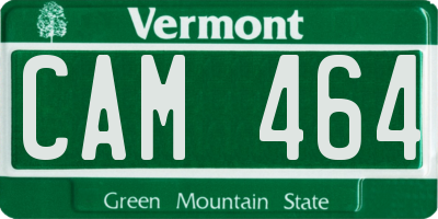 VT license plate CAM464