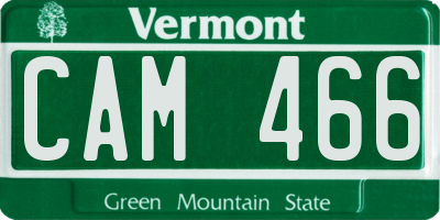 VT license plate CAM466