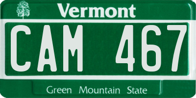 VT license plate CAM467