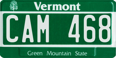 VT license plate CAM468