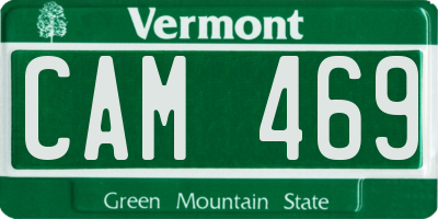 VT license plate CAM469