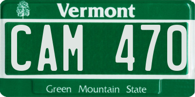 VT license plate CAM470
