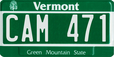 VT license plate CAM471