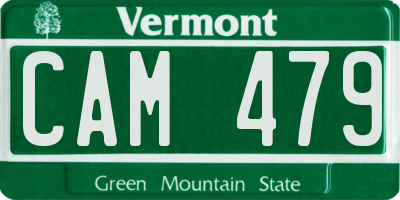 VT license plate CAM479