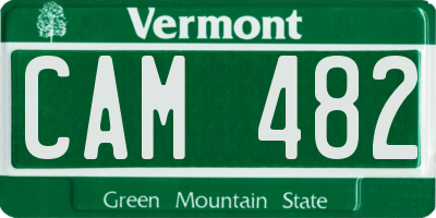VT license plate CAM482