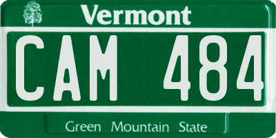 VT license plate CAM484