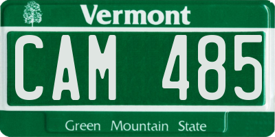 VT license plate CAM485
